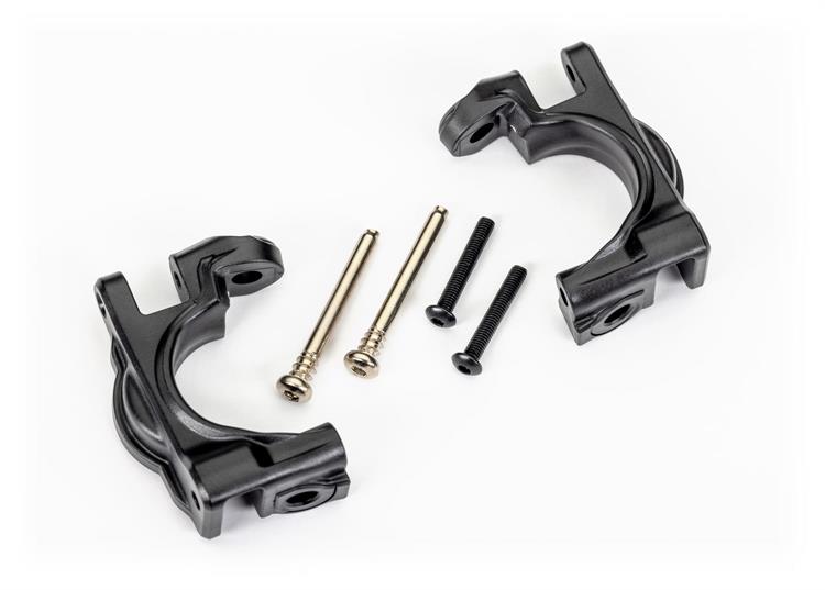 Traxxas - TRX9032 - Caster blocks (c-hubs), extreme heavy duty, black (left & right)/ 3x32mm hinge pins (2)/ 3x20mm BCS (2