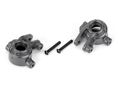 Traxxas - TRX9037-GRAY - Steering blocks, extreme heavy duty, gray (left & right)/ 3x20mm BCS (2) (for use with #9080 upgrade kit)