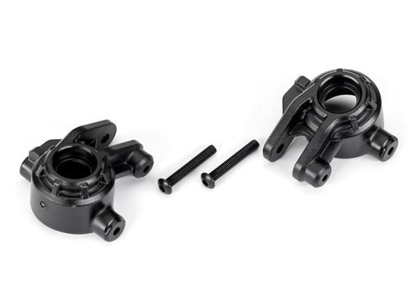 Traxxas - TRX9037 - Steering blocks, extreme heavy duty, black (left & right)/ 3x20mm BCS (2)