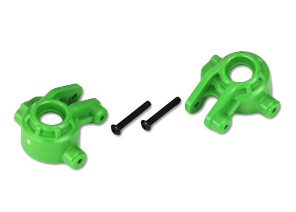 Traxxas - TRX9037G - Steering blocks, extreme heavy duty, green (left & right)/ 3x20mm BCS (2)