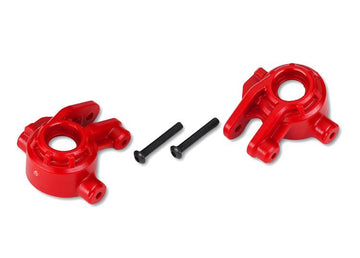 Traxxas - TRX9037R - Steering blocks, extreme heavy duty, red (left & right)/ 3x20mm BCS (2) (for use with #9080 upgrade kit)