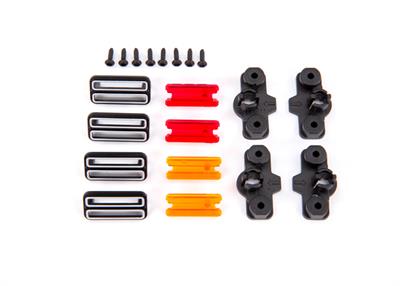 Traxxas - TRX9116 - Marker light housing (4)/ marker light mount (4)/ marker light lens (red (2), amber (2))/ reverse lens (left & right)/ 1.6x5 BCS