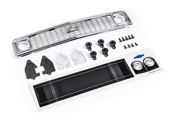 Traxxas - TRX9120 - Grille, Chevrolet Blazer (1972)/ grille retainers (5)/ headlight housing (2)/ lens (2)/ 2.6x8 BCS (5)/ 2.5x6 BCS (4) (fits #9111 b