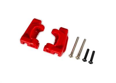 Traxxas - TRX9136-RED - Caster blocks (c-hubs), extreme heavy duty, red (left & right)/ 3x26mm hinge pins (2)/ 3x15mm BCS (2) (for use with #9180 and