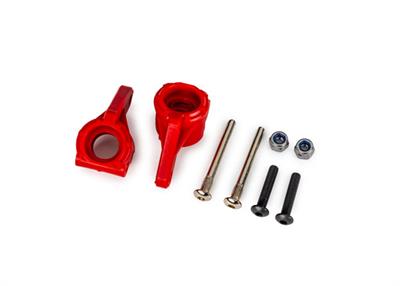 Traxxas - TRX9137-RED - Steering blocks, extreme heavy duty, red (left & right)