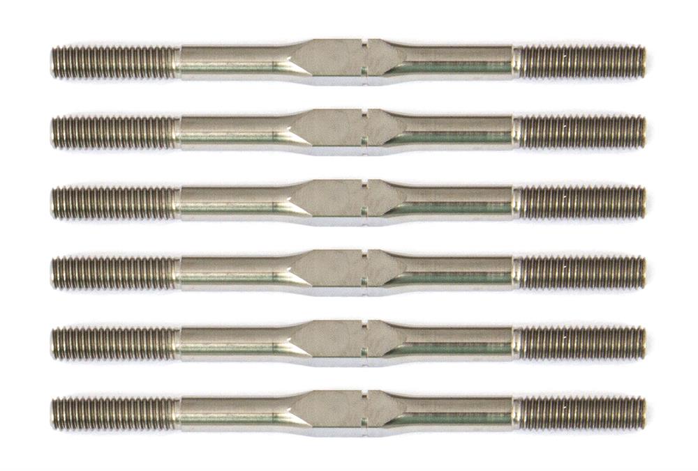 RC10B6.4 FT Titanium Turnbuckle Set, 3x48 mm/1.875 in, silver
