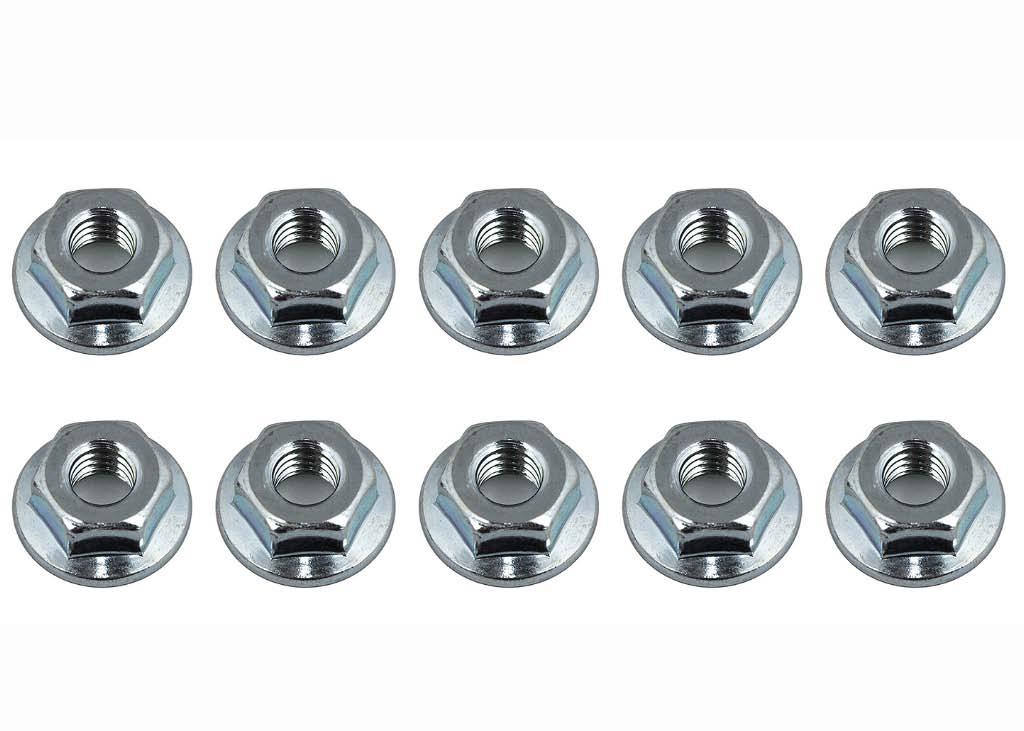 4mm Hjulmøtrikker, serrated - 10 stk