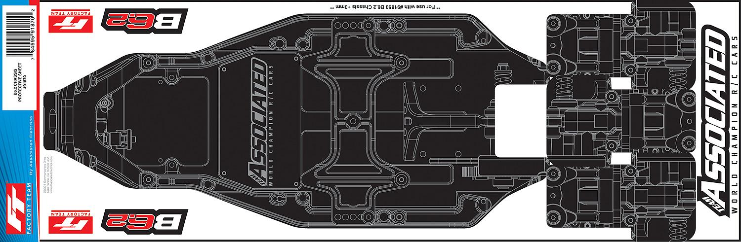 Team Associated - AE91870 - RC10B6.3/B6.2 FT Chassis Protective Sheet, printed