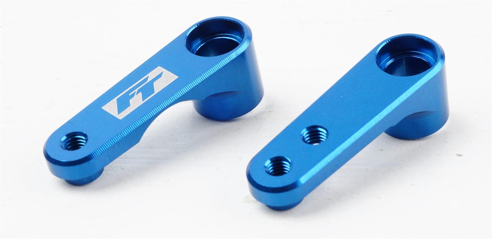 Team Associated - AE91983 - RC10B6.4 Steering Bellcranks, blue aluminum