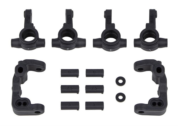 Team Associated - AE91985 - RC10B6.4 -1mm Scrub Caster and Steering Blocks, carbon