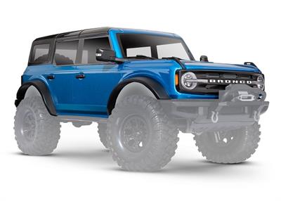 Traxxas - TRX9211A - Body, Ford Bronco, complete, Velocity Blue (painted) (includes grille, side mirrors, door handles, fender flares, windshield wip