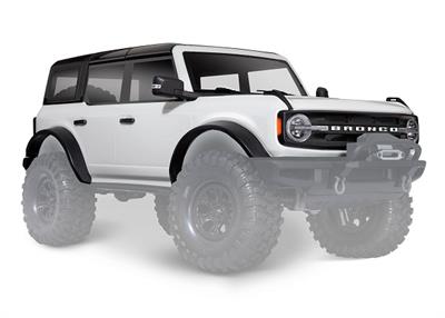 Body, Ford Bronco, complete, Oxford White (painted) (includes grille, side mirrors, door handles, fender flares, windshield wipe