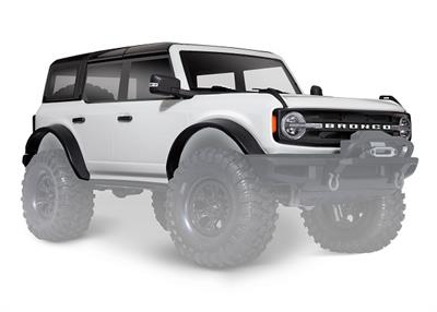 Traxxas - TRX9211L - Body, Ford Bronco, complete, Oxford White (painted) (includes grille, side mirrors, door handles, fender flares, windshield wipe