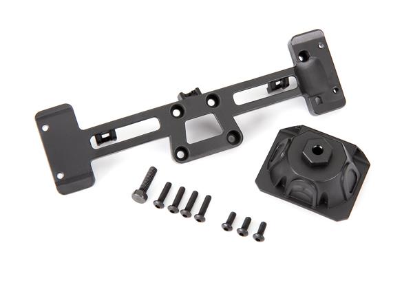 Traxxas - TRX9219 - Spare tire mount/ mounting bracket/ 3x8 BCS (3)/ 3x12 BCS (4)/ 4x15mm hex bolt (fits #9211 body)