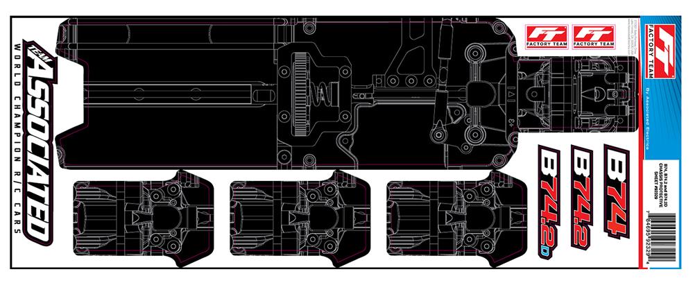 Team Associated - AE92329 - RC10B74.2 FT Chassis Protective Sheet, printed