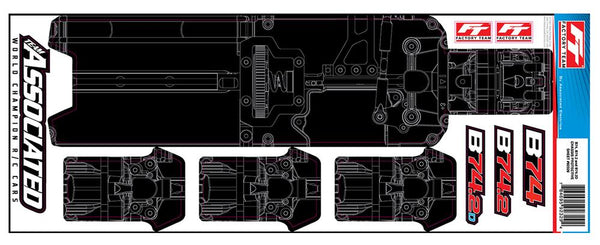 Team Associated - AE92329 - RC10B74.2 FT Chassis Protective Sheet, printed