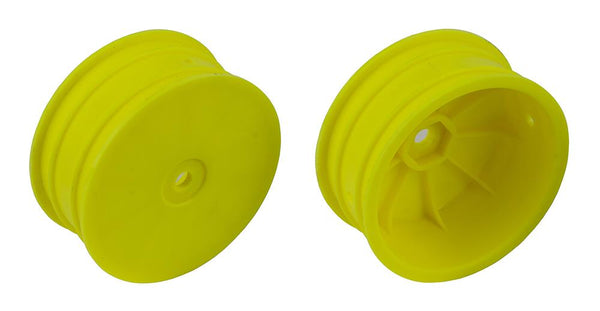 Team Associated - AE92363 - 4WD Front Wheels, 2.2", 12mm hex, +1.5mm, fluorescent yellow