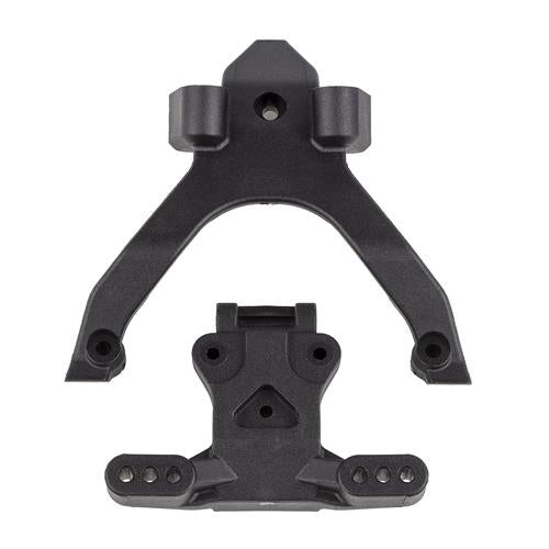 Team Associated - AE92404 - RC10B7 FT Top Plate and Ballstud Mount, carbon