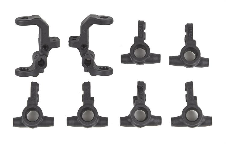 Team Associated - AE92415 - RC10B7 FT Caster and Steering Blocks, carbon