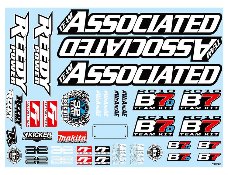 Team Associated - AE92465 - RC10B7 Decal Sheet