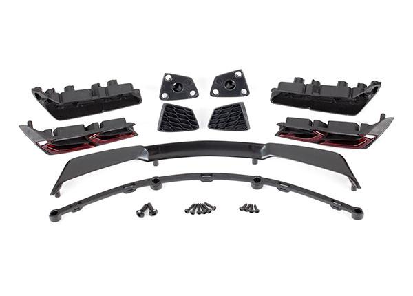 Traxxas - TRX9319 - Tail lights (2)/ tail light mounts (2)/ wing/ wing mount/ vent, rear (2)/ vent mount, rear (2)/ 2.6x8mm BCS (2)/ 1.6x5mm BCS (4)