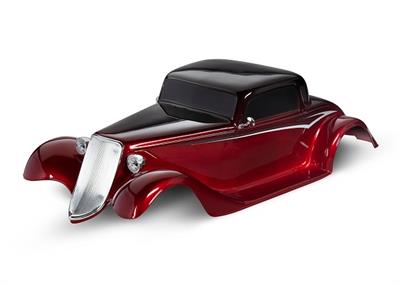 Body, Factory Five &#039;33 Hot Rod Coupe, complete (red) (painted, decals applied) (includes front grille, side mirrors, headlights,