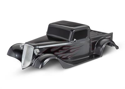 Traxxas - TRX9335X - Body, Factory Five &#039;35 Hot Rod Truck, complete (graphite) (painted, decals applied) (includes front grille, side mirrors, headli