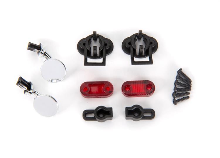 Traxxas - TRX9339 - Side mirrors (left & right)/ mounts (2)/ tail light lens (2)/ retainers (2)/ 1.6x7 BCS (self-tapping) (6) (fits #9333 or 9335 bod