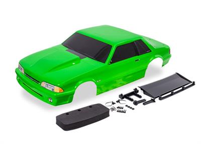 Traxxas - TRX9421G - Body, Ford Mustang, Fox Body, green (painted, decals applied) (includes side mirrors, wing, wing retainer, rear body mount posts