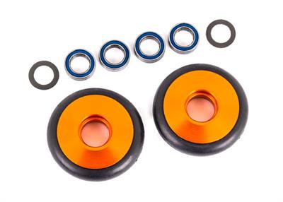 Traxxas - TRX9461A - Wheels, wheelie bar, 6061-T6 aluminum (orange-anodized) (2)/ 5x8x2.5mm ball bearings (4)/ o-rings (2)/ 5x8x0.3mm TW (2)