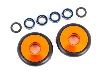 Traxxas - TRX9461A - Wheels, wheelie bar, 6061-T6 aluminum (orange-anodized) (2)/ 5x8x2.5mm ball bearings (4)/ o-rings (2)/ 5x8x0.3mm TW (2)