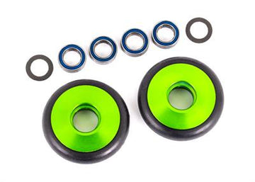 Traxxas - TRX9461G - Wheels, wheelie bar, 6061-T6 aluminum (green-anodized) (2)/ 5x8x2.5mm ball bearings (4)/ o-rings (2)/ 5x8x0.3mm TW (2)