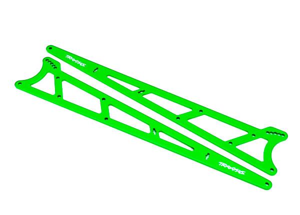 Traxxas - TRX9462G - Side plates, wheelie bar, green (aluminum) (2)