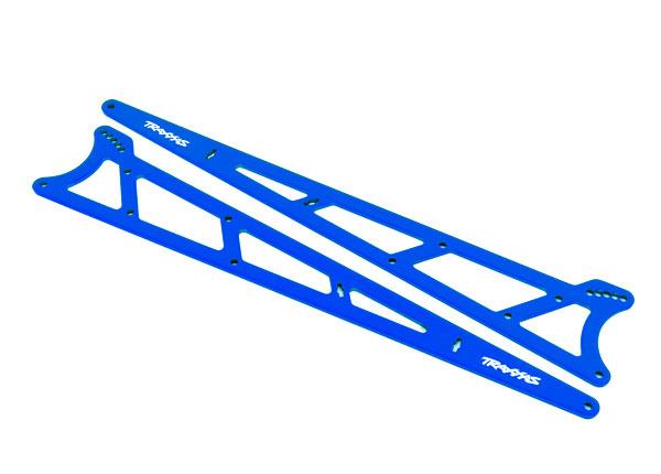 Traxxas - TRX9462X - Side plates, wheelie bar, blue (aluminum) (2)