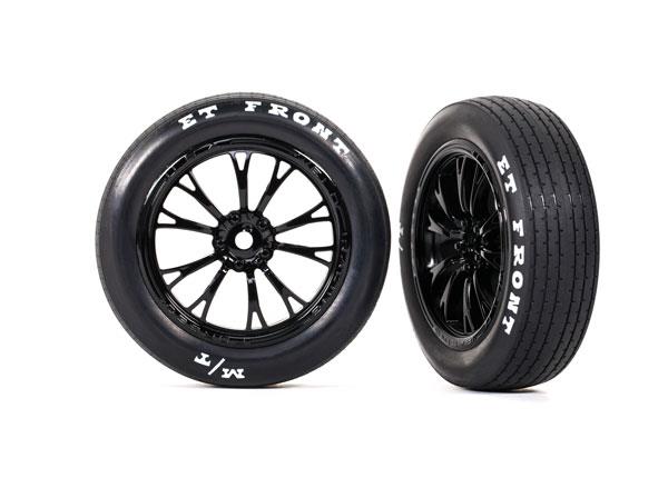 Traxxas - TRX9474 - Tires & wheels, assembled, glued (Weld gloss black wheels, tires, foam inserts) (front) (2)