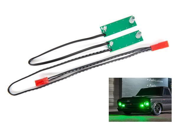 Traxxas - TRX9496G - LED light set, front, complete (green) (includes light harness, power harness, zip ties (9))