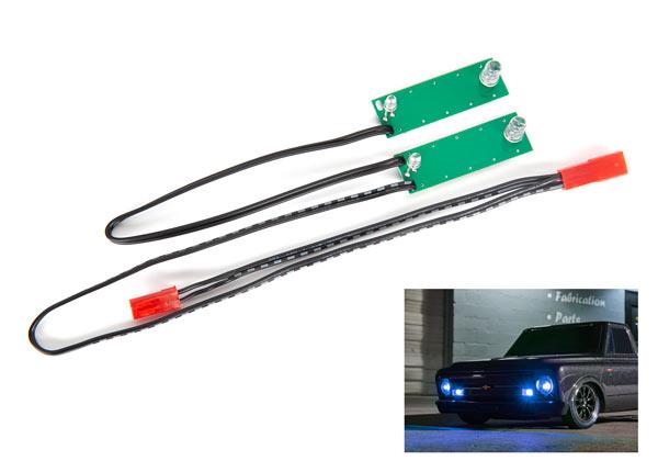 Traxxas - TRX9496X - LED light set, front, complete (blue) (includes light harness, power harness, zip ties (9))