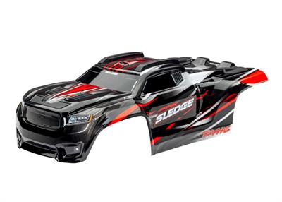 Traxxas - TRX9511R - Body, Sledge®, red (painted, decals applied) (assembled with front & rear body mounts and rear body support for clipless mountin