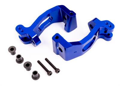 Traxxas - TRX9532X - Caster blocks (c-hubs), 6061-T6 aluminum (blue-anodized), left & right/ kingpin bushings (4)/ 3x20mm CS (with threadlock) (4)