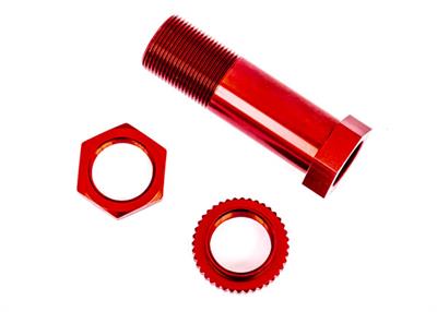 Traxxas - TRX9545R - Servo saver post/ adjuster nut/ locknut (red-anodized, 6061-T6 aluminum) (1 each)