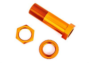 Traxxas - TRX9545T - Servo saver post/ adjuster nut/ locknut (orange-anodized, 6061-T6 aluminum) (1 each)