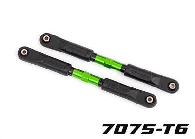 Camber links, front, Sledge® (TUBES green-anodized, 7075-T6 aluminum, stronger than titanium) (117mm) (2)/ rod ends, assembled w