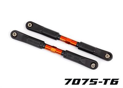 Camber links, front, Sledge® (TUBES orange-anodized, 7075-T6 aluminum, stronger than titanium) (117mm) (2)/ rod ends, assembled