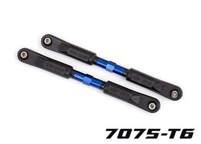 Traxxas - TRX9547X - Camber links, front, Sledge® (TUBES blue-anodized, 7075-T6 aluminum, stronger than titanium) (117mm) (2)/ rod ends, assembled wi