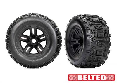 Traxxas - TRX9573 - Sledgehammer dæk bælted og limet på 3.8" fælge med 17 mm hex