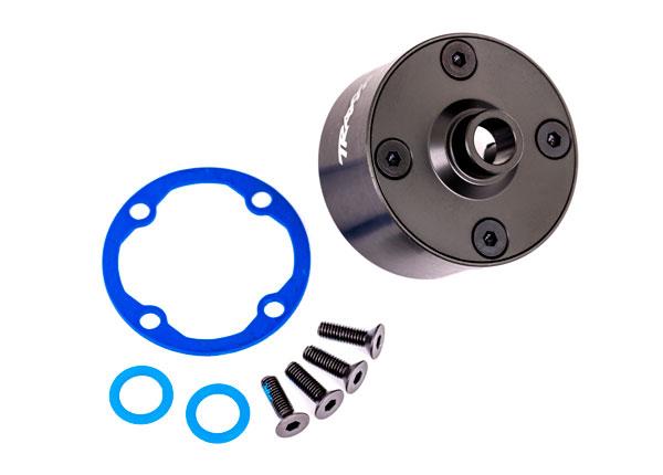 Traxxas - TRX9581A - Carrier, differential (aluminum, dark titanium-anodized)/ differential bushing/ ring gear gasket/ 3x10mm CCS (4)