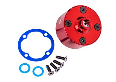 Traxxas - TRX9581R - Carrier, differential (aluminum, red-anodized)/ differential bushing/ ring gear gasket/ 3x10mm CCS (4)