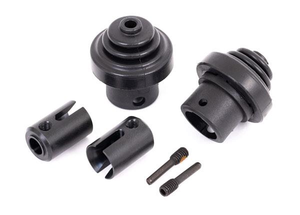 Traxxas - TRX9587 - Drive cup, front or rear (hardened steel) (for differential pinion gear)/ driveshaft boots (2)/ boot retainers (2)