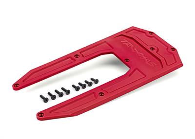 Traxxas - TRX9623R - Skidplate, chassis, red (fits Sledge®)