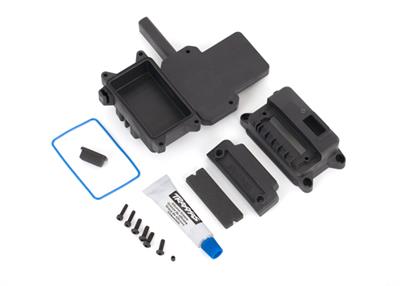 Traxxas - TRX9624 - Box, receiver (sealed) w/ ESC mount/ receiver box cover/ access plug/ foam pads/ silicone grease/ 2.5x10 CS (2)/ 3x10 BCS (4)